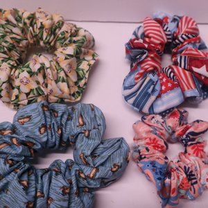 4 New Handmade Scrunchies